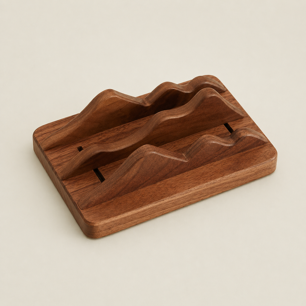 Adjustable Walnut Vertical Laptop Stand