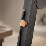 Magnetic & Adhesive Cable Clips in a warm desk setup