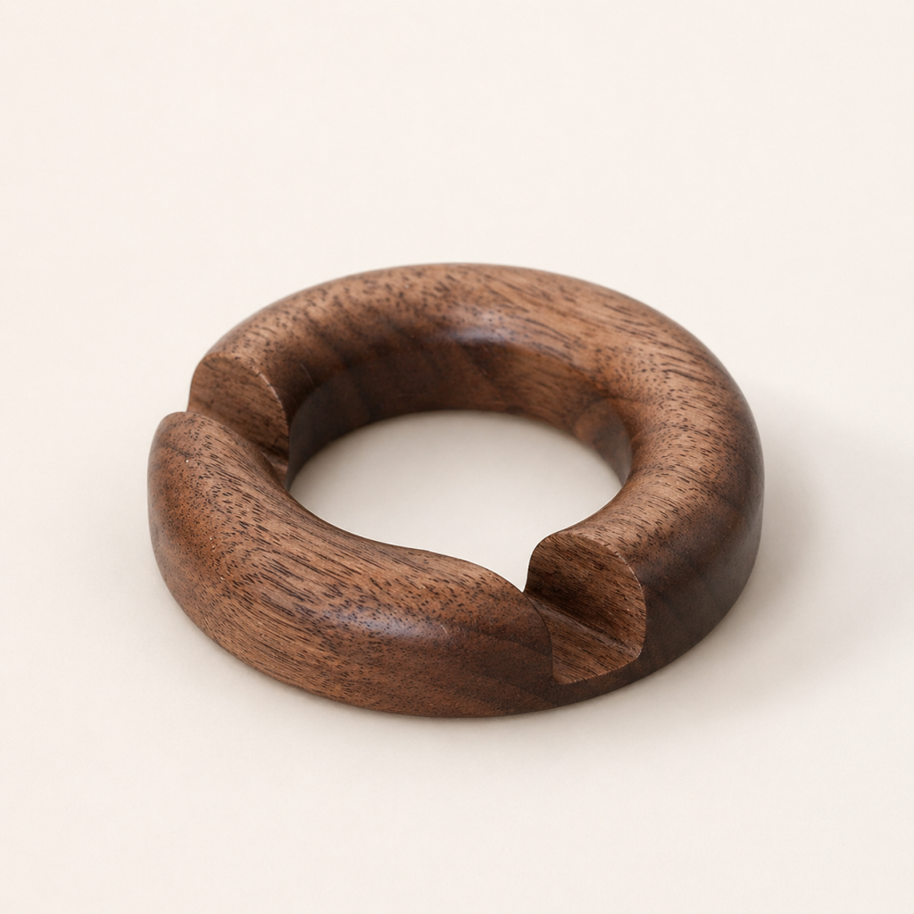 Round Walnut Phone Stand
