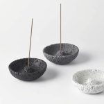 Minimalist Wabi-Sabi Incense Holder — Faux Concrete Resin Bowl product detail