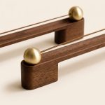 Walnut & Brass Incense Holder in a warm desk setup