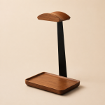 Walnut Headphone Stand with Catchall Tray